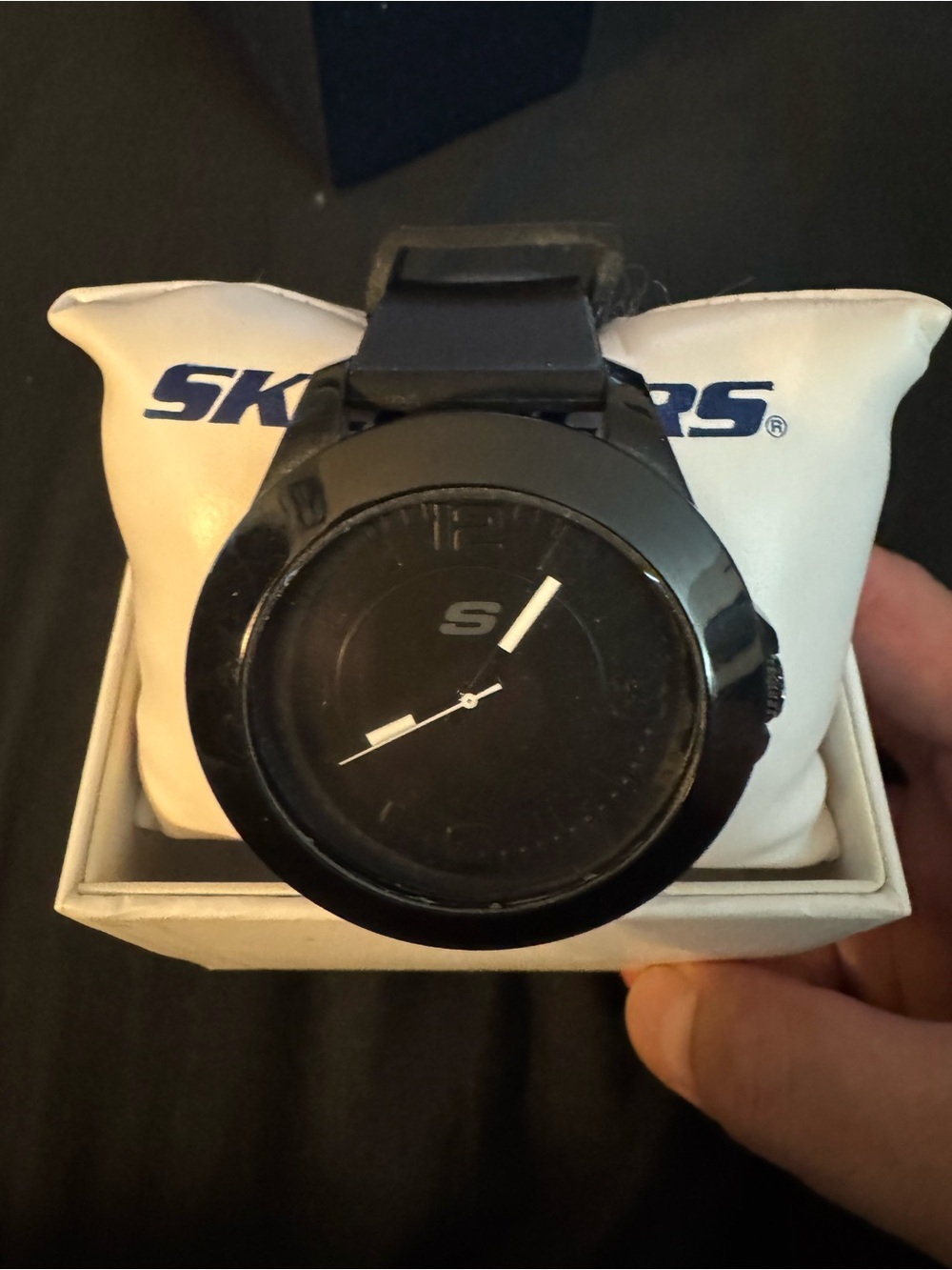 Skechers Black Minimalist Analog Watch with White Hands